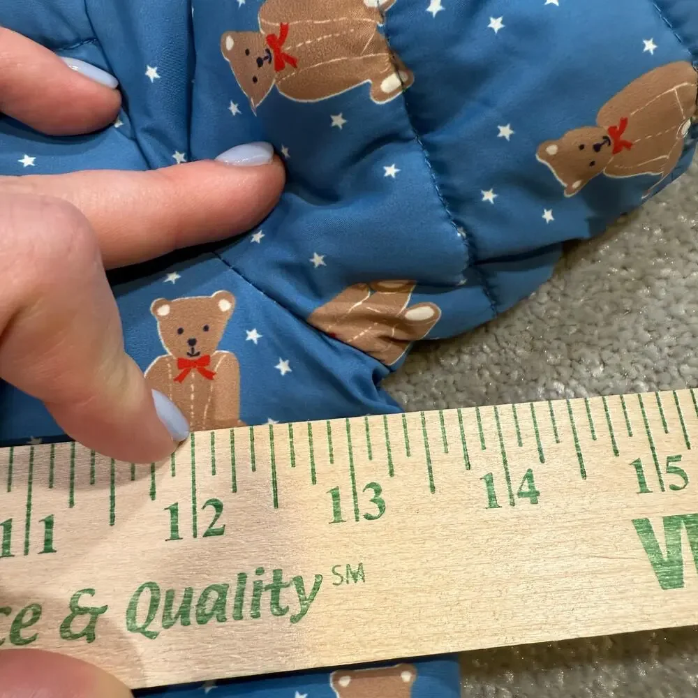 Baby‎ Boden Teddy Bear Padded Coat Winter Jacket Blue 6-12 Mo Water Resistant
